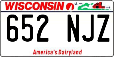 WI license plate 652NJZ