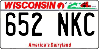 WI license plate 652NKC