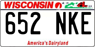 WI license plate 652NKE
