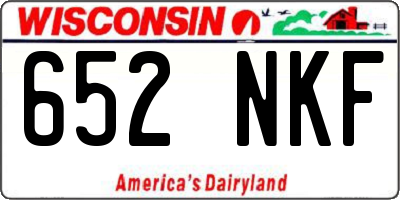 WI license plate 652NKF