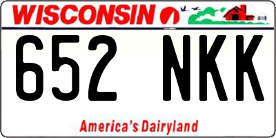 WI license plate 652NKK