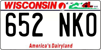 WI license plate 652NKO