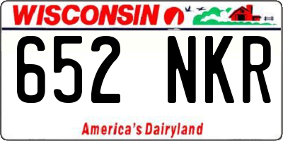 WI license plate 652NKR