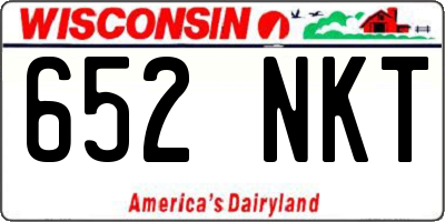 WI license plate 652NKT