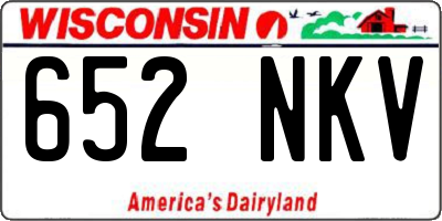 WI license plate 652NKV