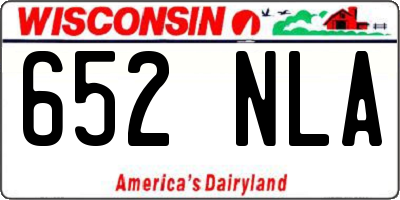 WI license plate 652NLA