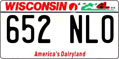 WI license plate 652NLO