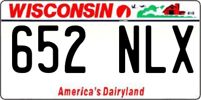 WI license plate 652NLX