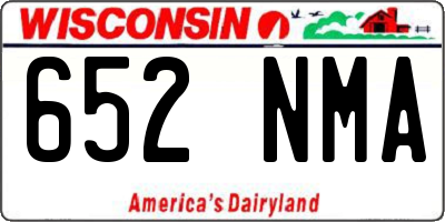 WI license plate 652NMA