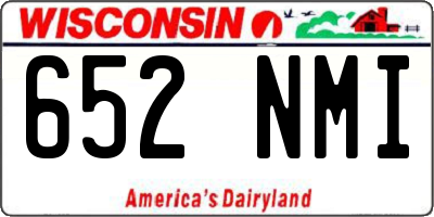 WI license plate 652NMI