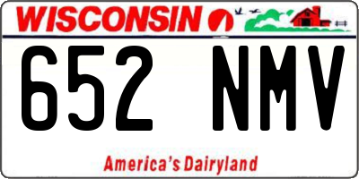 WI license plate 652NMV