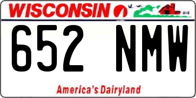 WI license plate 652NMW