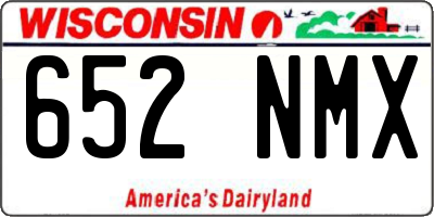 WI license plate 652NMX