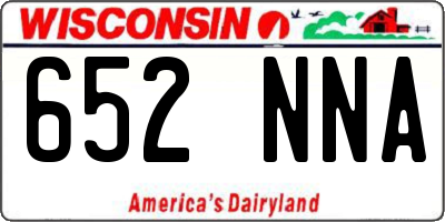 WI license plate 652NNA
