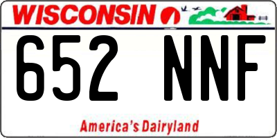 WI license plate 652NNF