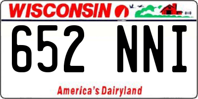 WI license plate 652NNI