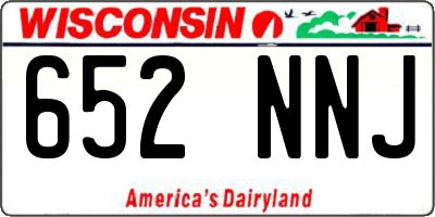 WI license plate 652NNJ