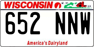 WI license plate 652NNW