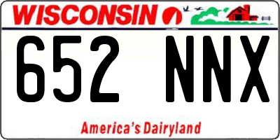 WI license plate 652NNX