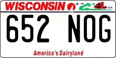 WI license plate 652NOG