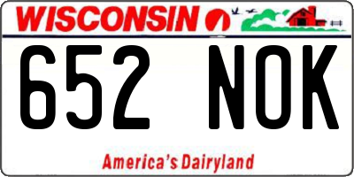 WI license plate 652NOK