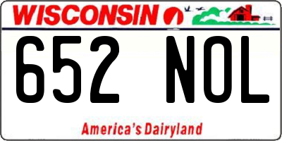 WI license plate 652NOL
