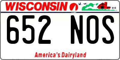 WI license plate 652NOS
