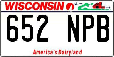 WI license plate 652NPB