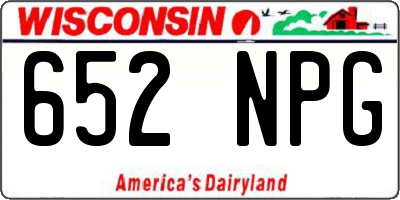 WI license plate 652NPG