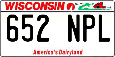 WI license plate 652NPL