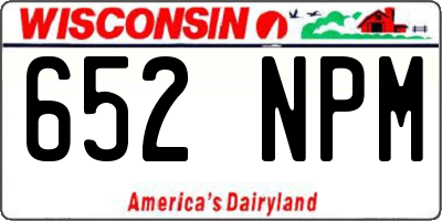 WI license plate 652NPM