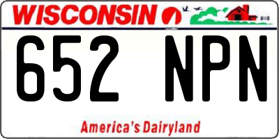 WI license plate 652NPN