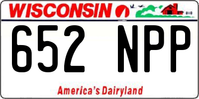 WI license plate 652NPP
