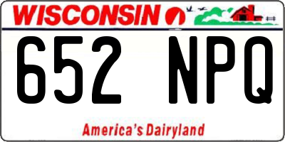 WI license plate 652NPQ