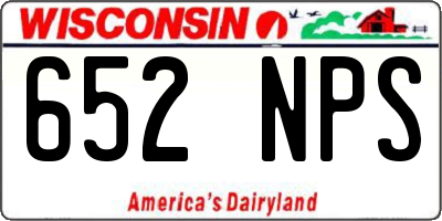 WI license plate 652NPS