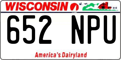 WI license plate 652NPU