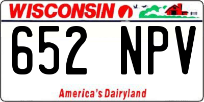 WI license plate 652NPV