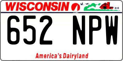 WI license plate 652NPW