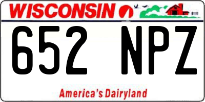 WI license plate 652NPZ