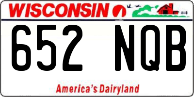 WI license plate 652NQB