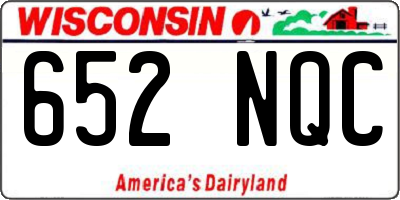 WI license plate 652NQC