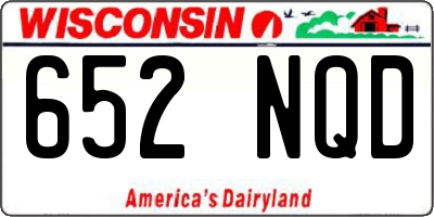 WI license plate 652NQD