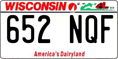 WI license plate 652NQF