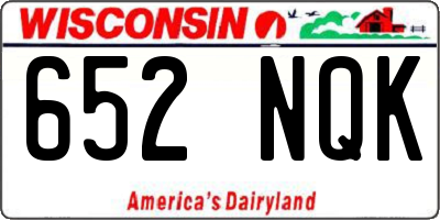 WI license plate 652NQK