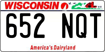 WI license plate 652NQT