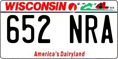 WI license plate 652NRA