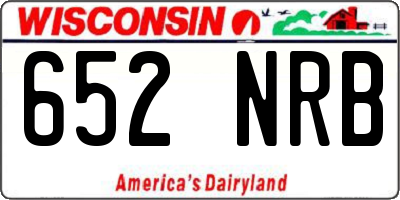 WI license plate 652NRB