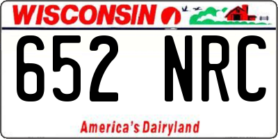 WI license plate 652NRC