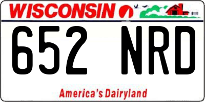 WI license plate 652NRD