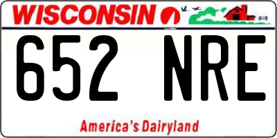 WI license plate 652NRE